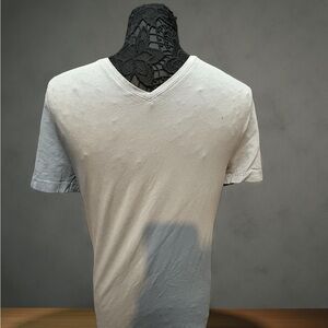 H&M White Short Sleeve Tee V-Neck